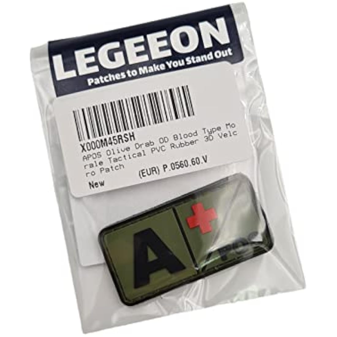 APOS Blood Type Morale Patch – Olive Drab PVC Tactical Gear