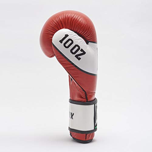 Leone 1947 Shock Boxing Gloves – Full Grain Leather, Red, 10 OZ