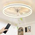NIORSUN 60cm Smart LED Ceiling Fan with Light | 6-Speed Silent White