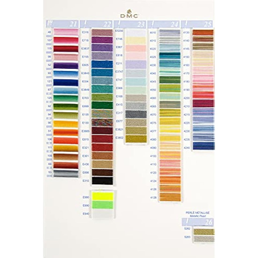 DMC Stranded Cotton Shade Card | Embroidery Thread Color Guide W100B