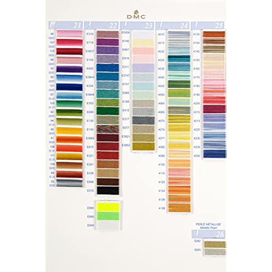 DMC Stranded Cotton Shade Card | Embroidery Thread Color Guide W100B