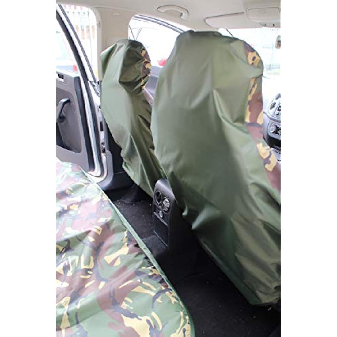Green Camo Waterproof Car Seat Covers – Full Set Universal Fit