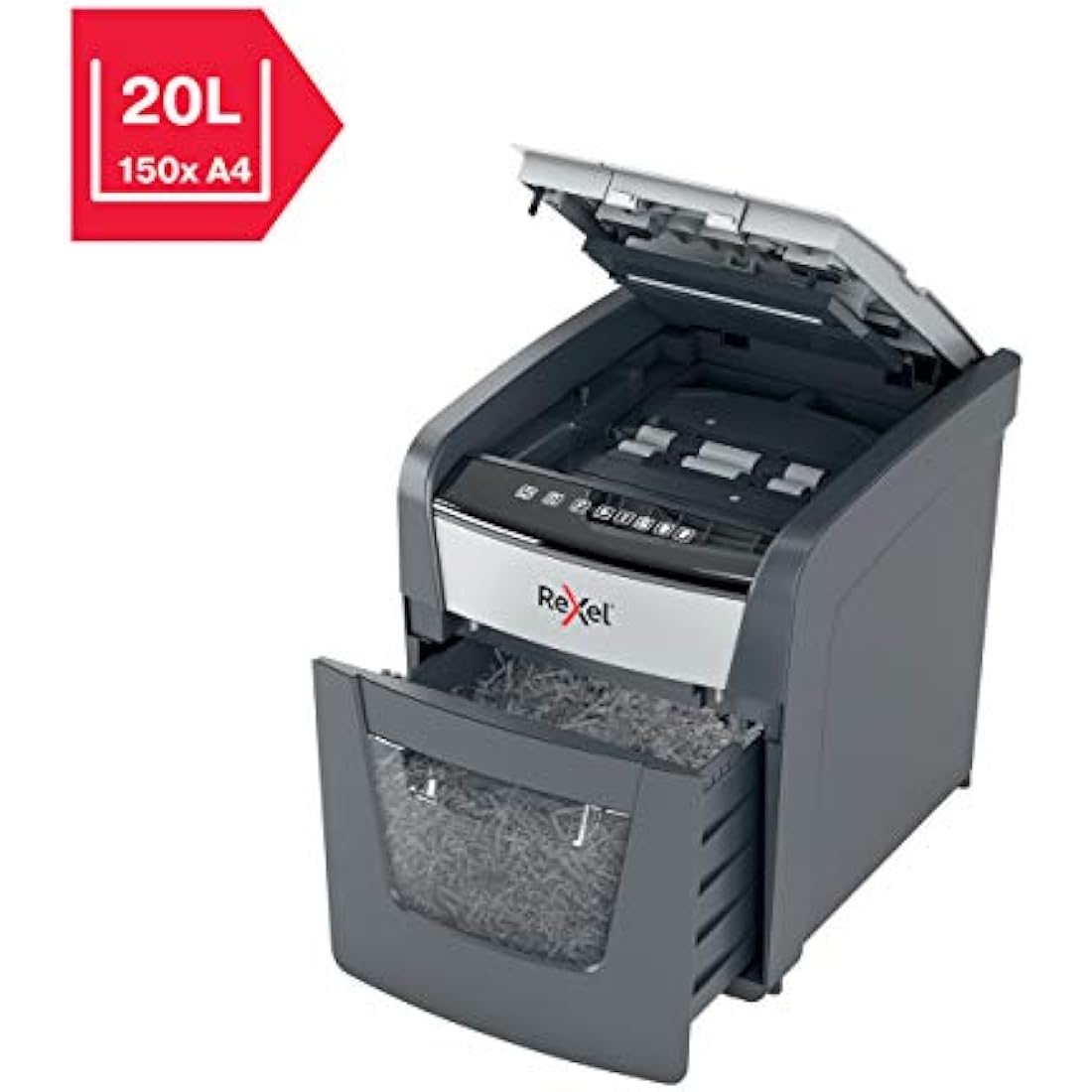 Rexel Optimum Auto Feed+ 50X Cross Cut Paper Shredder | 20L Bin