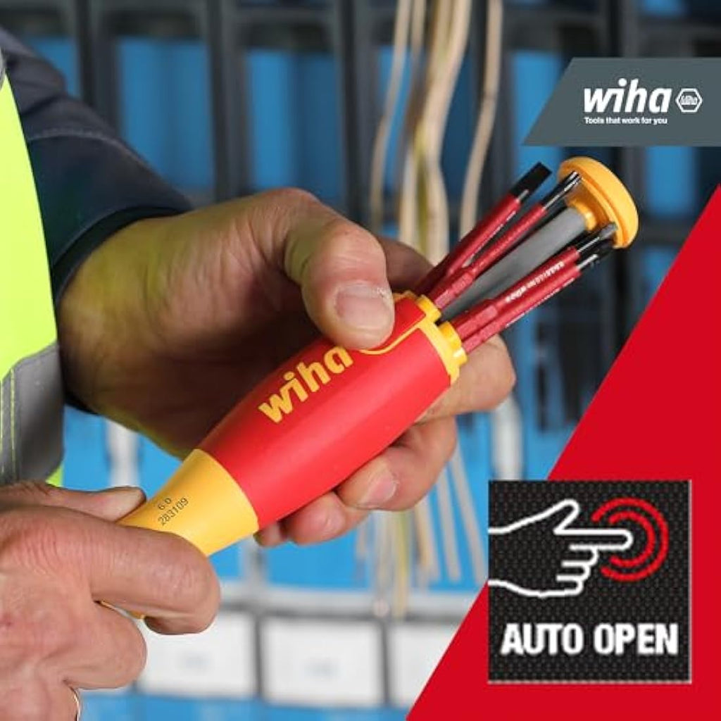 Wiha LiftUp Electric Insulated VDE Screwdriver Set - Red/Yellow
