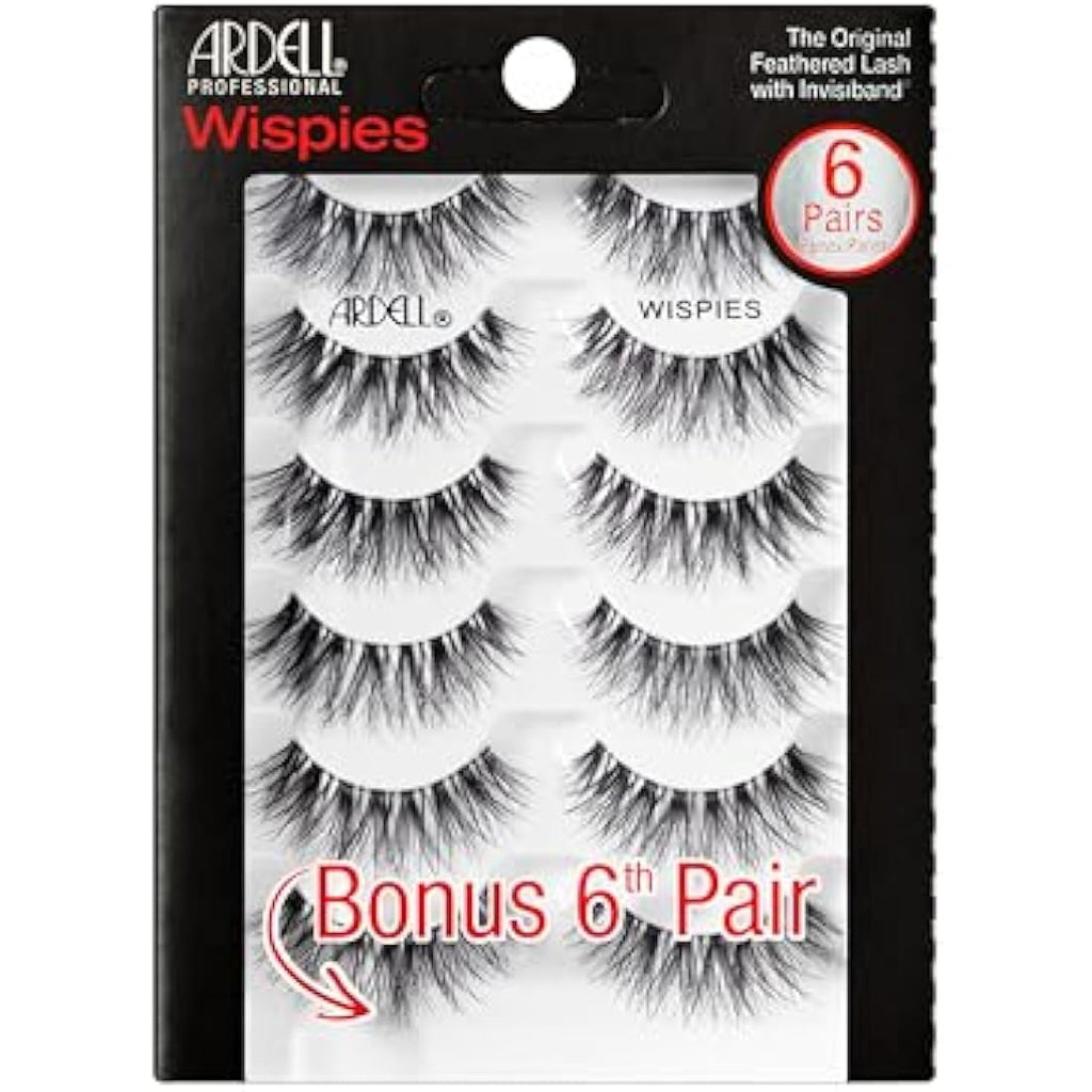 Ardell Wispies False Eyelashes – Medium Volume & Long Length, 6 Pairs