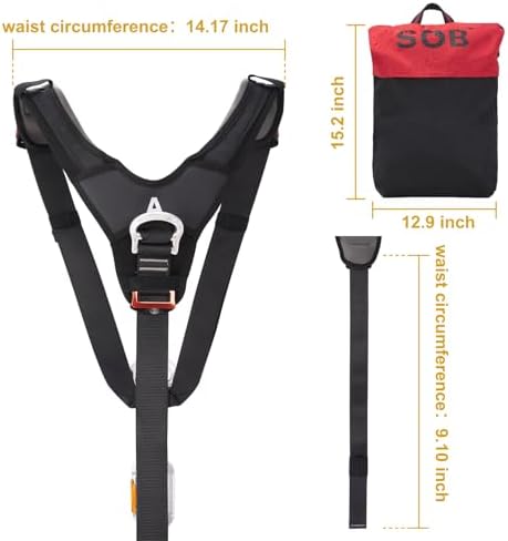 SOB Adjustable Climbing Shoulder Harness with Carabiner