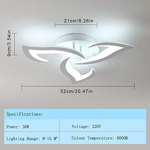 SENQIU Modern LED Ceiling Light – 36W Flower Design 6500K Cool White