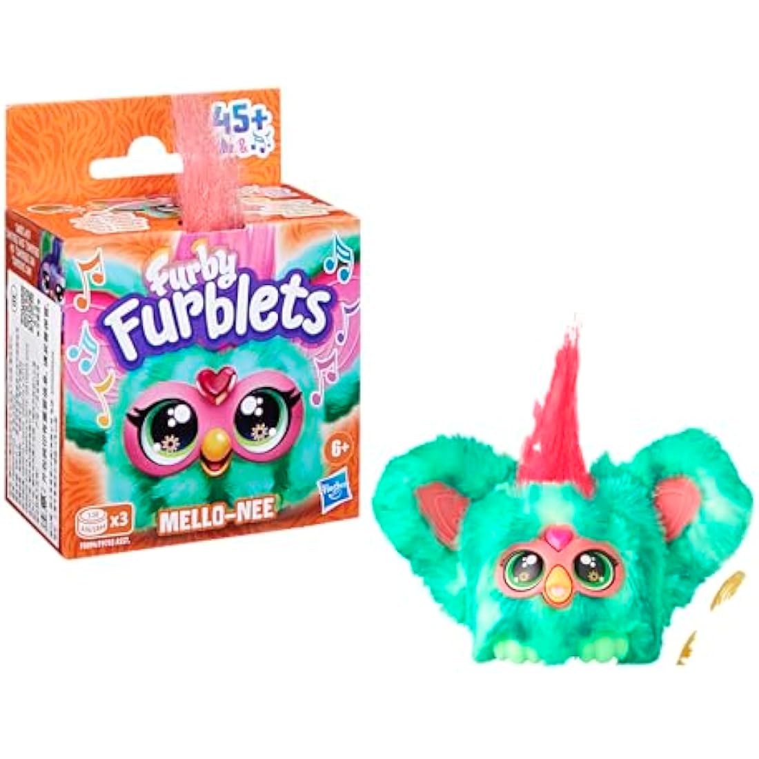 Furby Furblets Mello-Nee Mini Electronic Plush Toy | Red Musical Keychain