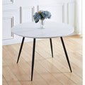 Hallowood Cullompton Round Marble Dining Table | 4-6 Seater White