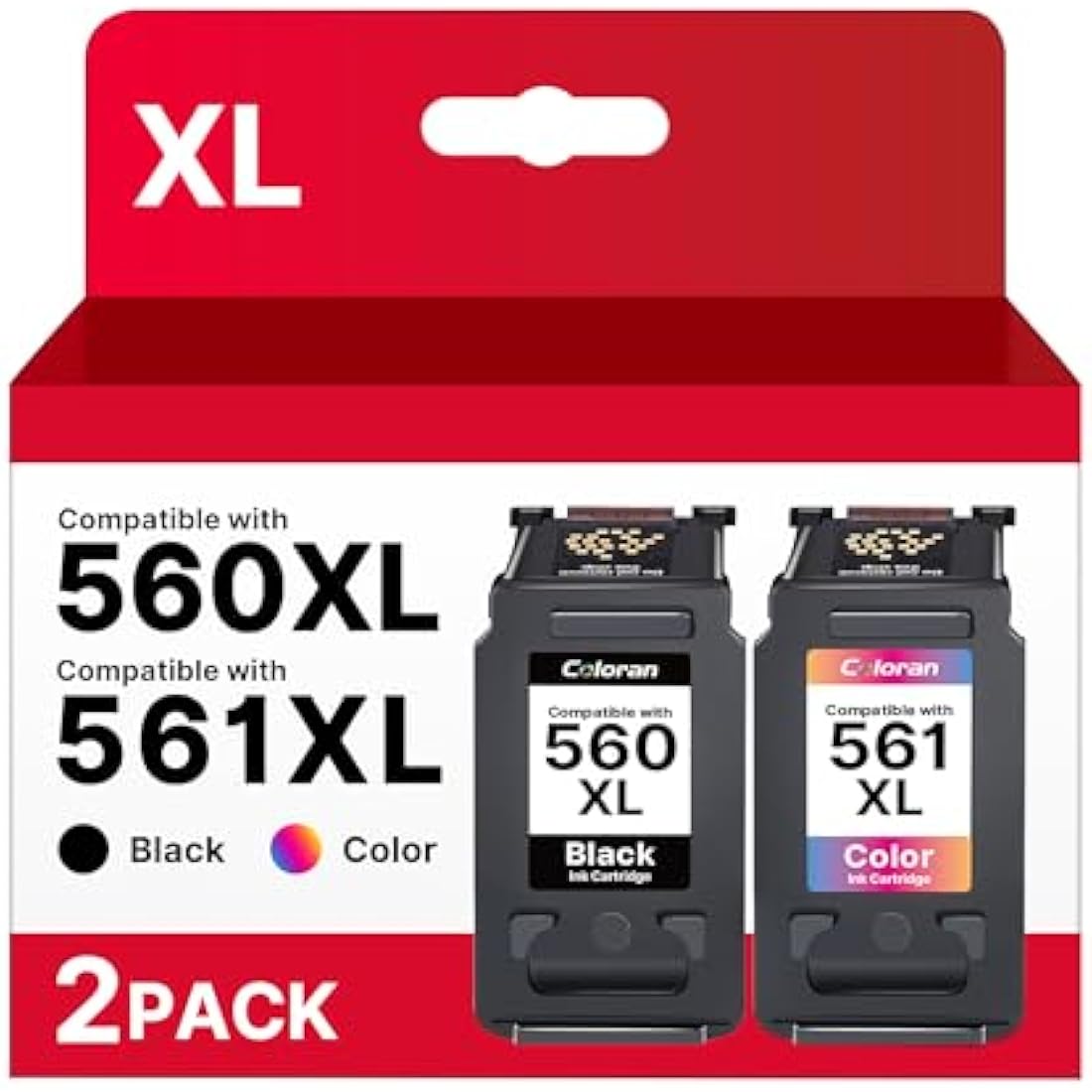 Coloran 560XL 561XL Ink Cartridges for Canon Pixma TS5350 TS7450 | 2-Pack