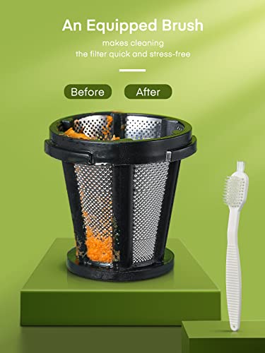 HOUSNAT Slow Masticating Juicer – Cold Press Extractor for Fruit & Veg