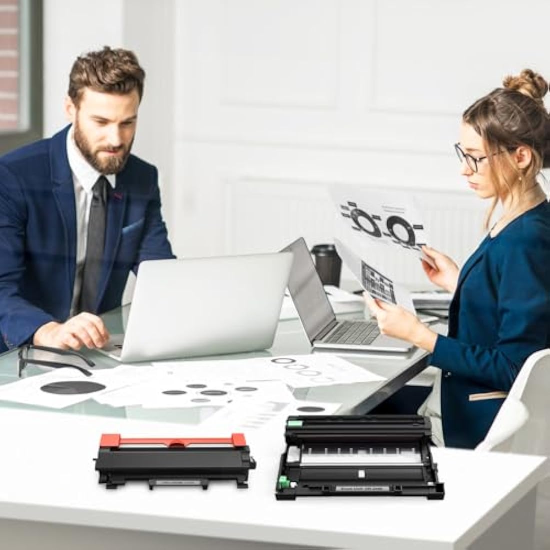 SMARTOMI TN2420 Toner & DR2400 Drum Unit for Brother MFC-L2710DW (3 Pack)