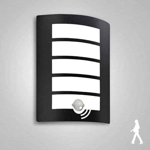 Wondlumi Outdoor Wall Light | PIR Motion Sensor IP44 Waterproof Black