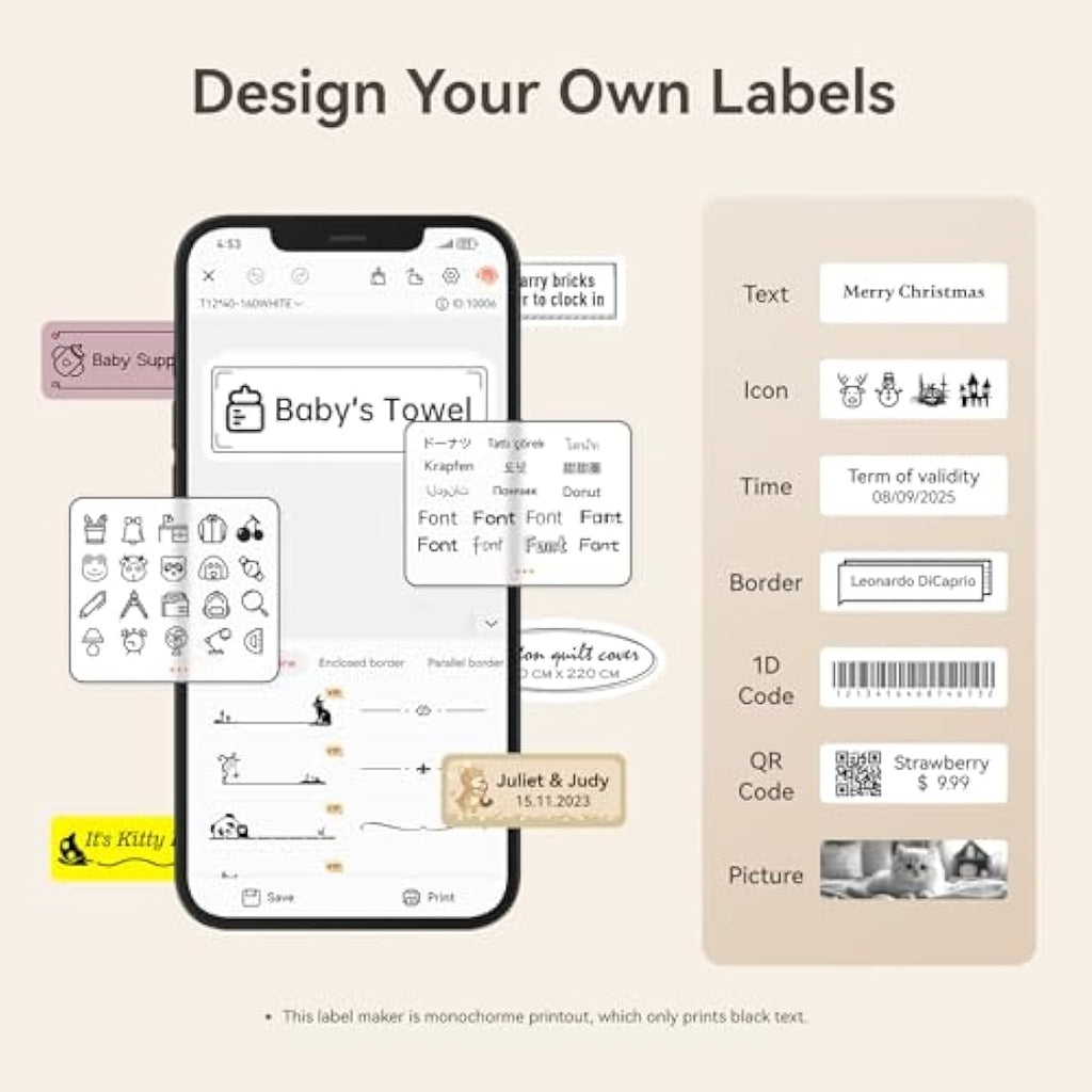 NIIMBOT Thermal Label Tape | Waterproof White Stickers for D11 D110