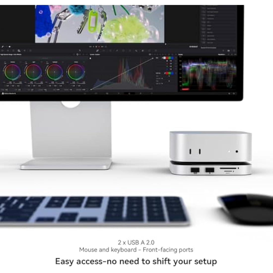 Minisopuru Mac Mini M4 Dock & Stand with 4TB NVMe SSD Enclosure | 4K HDMI