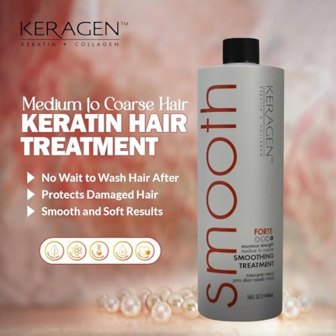 Keragen Brazilian Keratin Hair Smoothing Treatment – Forte Formula 16oz