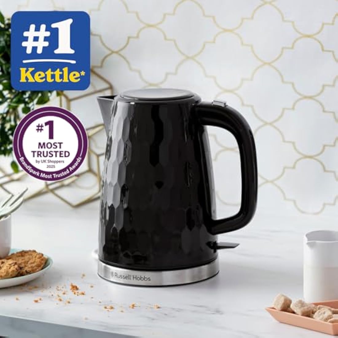 Russell Hobbs Honeycomb Electric Kettle – 1.7L Fast Boil, Black