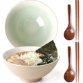 NUTRIUPS Ceramic Ramen Bowl Set of 2 – 1200ml Japanese Noodle Bowls, Teal