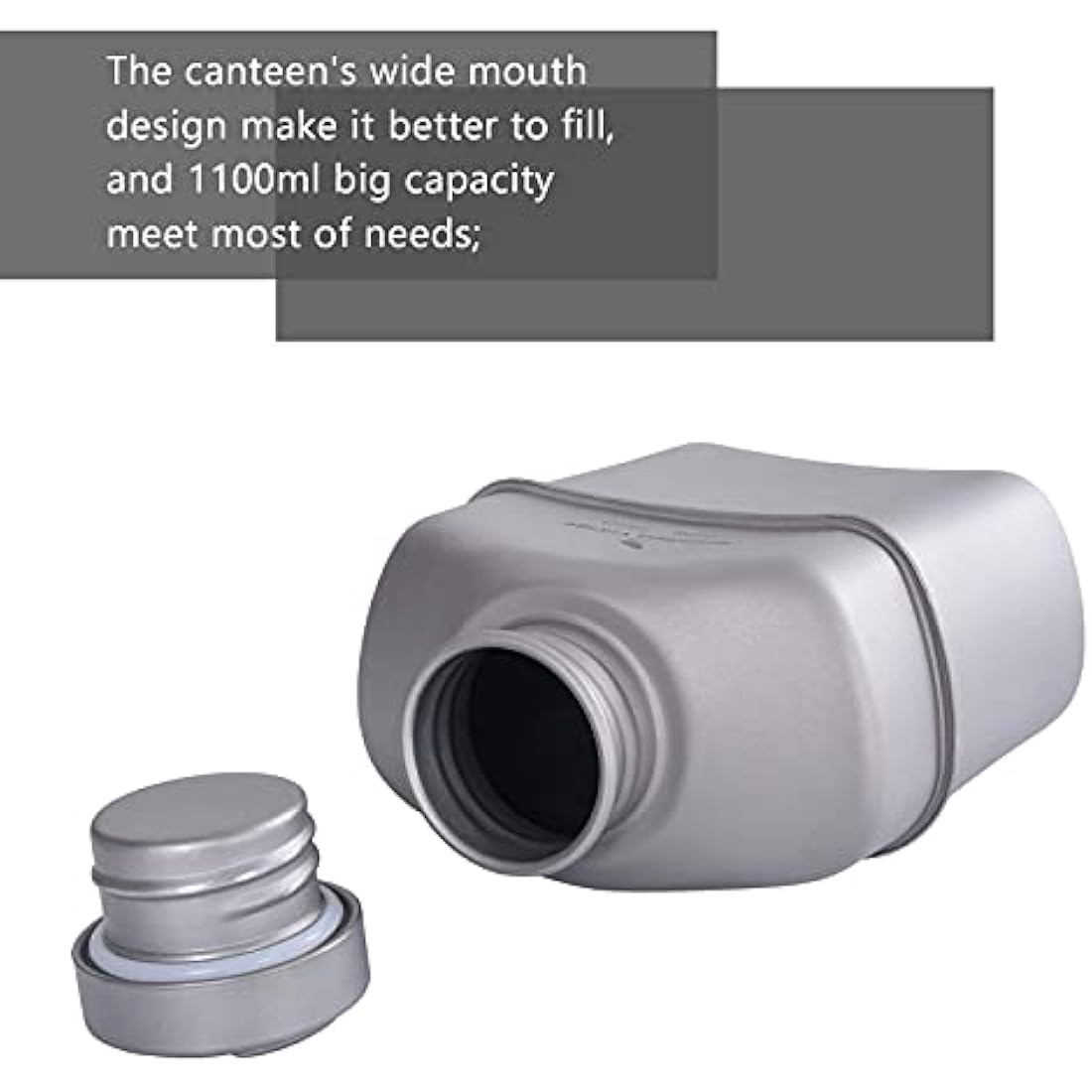 iBasingo Titanium Military Canteen Mess Kit – 1100ml Ultralight Cookware