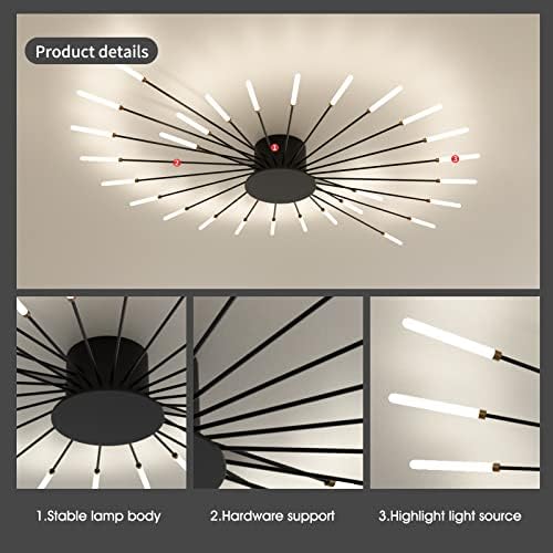 minifair Modern LED Firework Ceiling Light – 28 Head Flush Mount Lamp