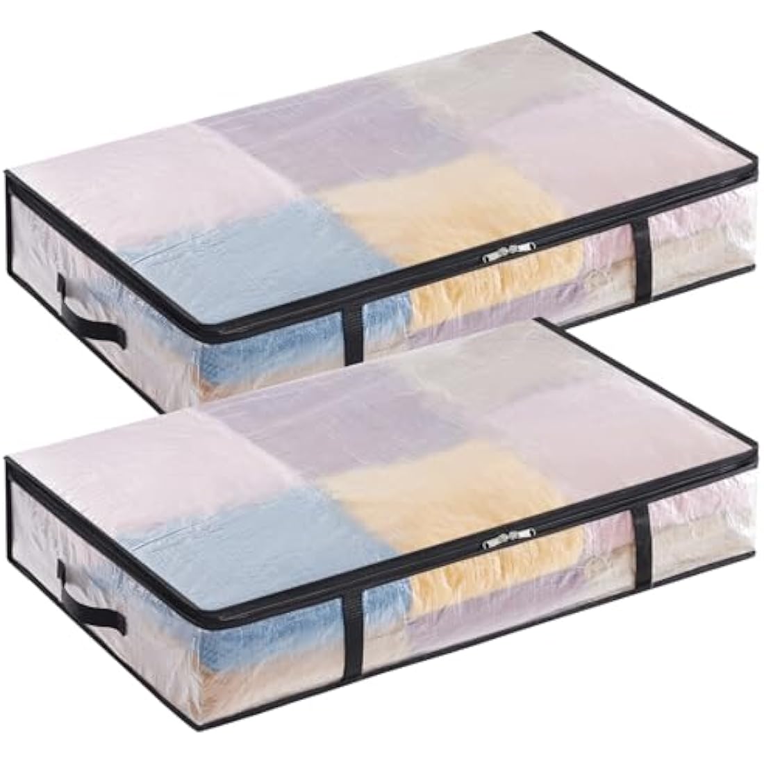 Lifewit 2-Pack Under Bed Storage Bags - 60L Large Clear Organizers