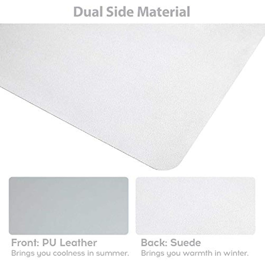 DOBAOJIA Extended Mouse Pad | PU Leather Waterproof Desk Mat - Gray
