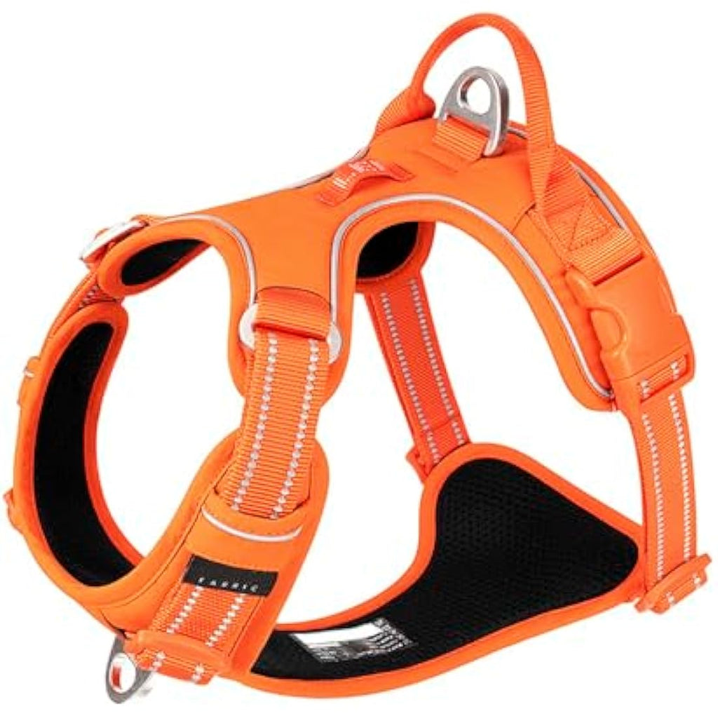 WINHYEPET No-Pull Dog Harness | Reflective Nylon Outdoor Vest - Orange