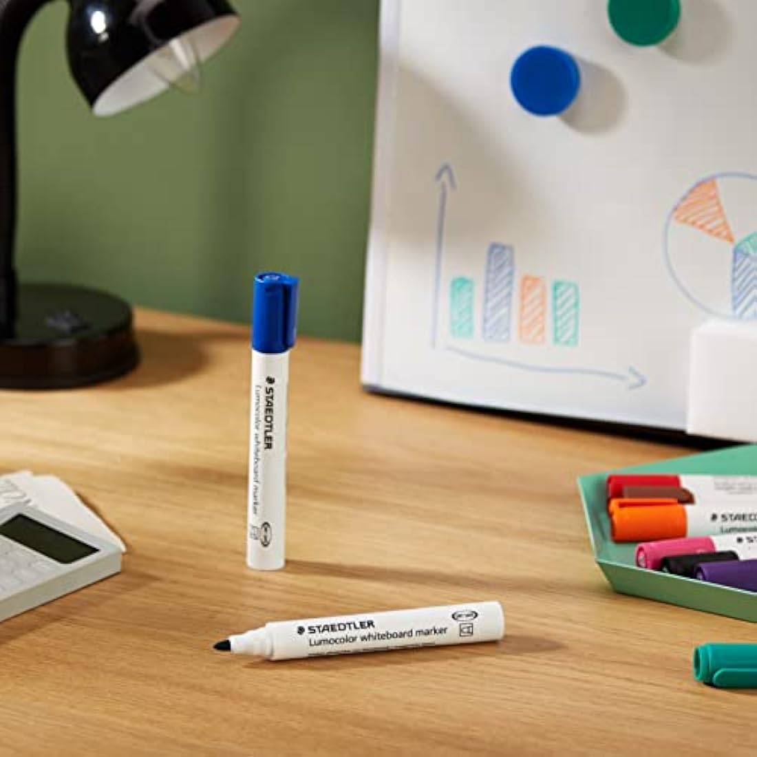 Staedtler Lumocolor Whiteboard Markers | Bullet Tip, Assorted (8 Pack)