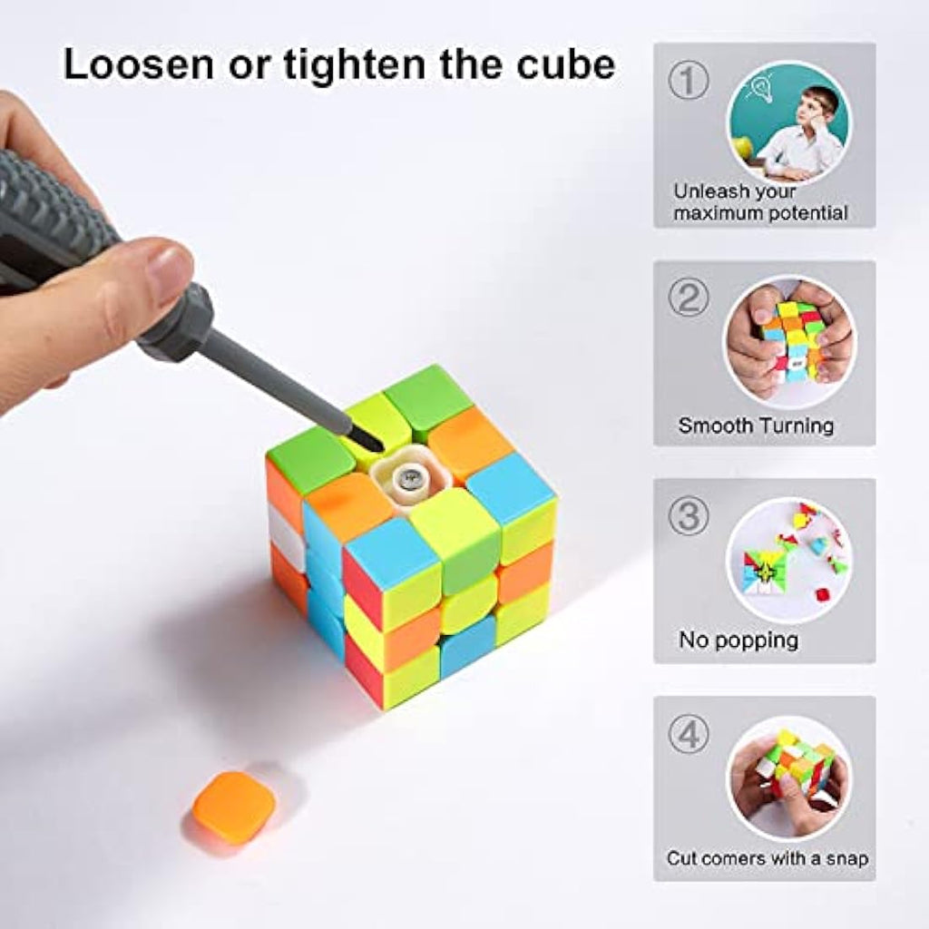 Roxenda Speed Cube Set | 2x2 3x3 Stickerless Magic Cube Puzzle Toy