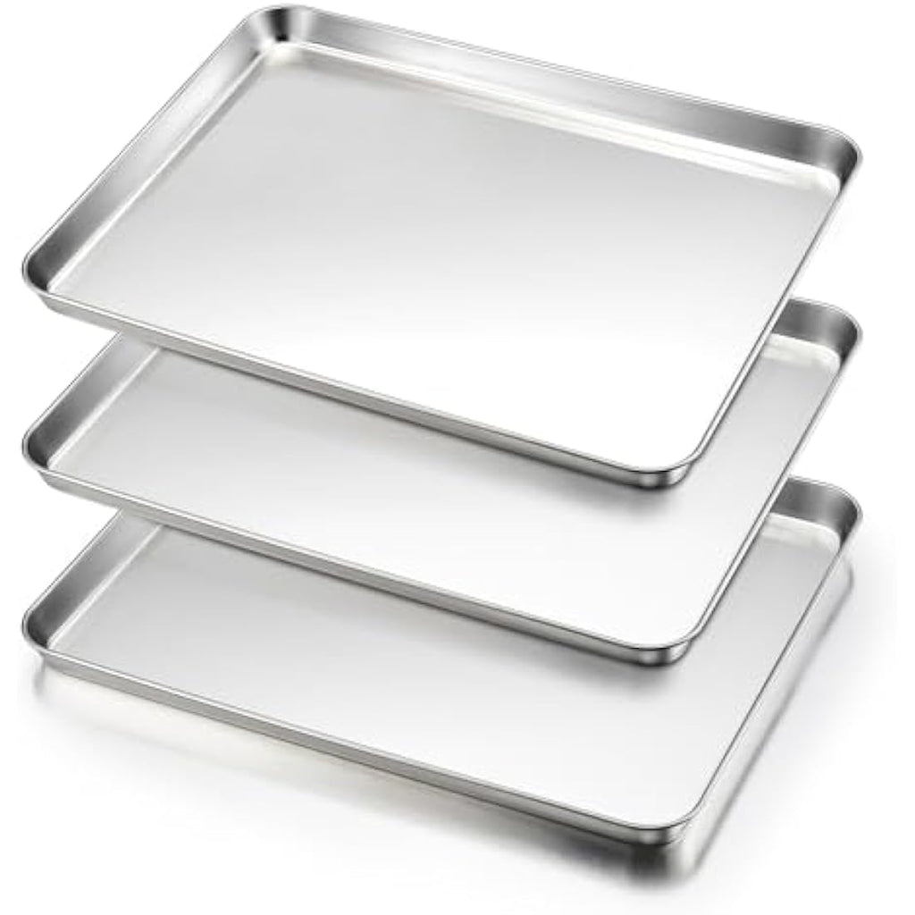 HaWare Stainless Steel Baking Tray Set | 3-Piece Large Cookie Sheets