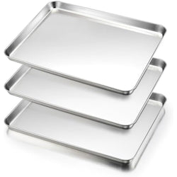 HaWare Stainless Steel Baking Tray Set | 3-Piece Large Cookie Sheets