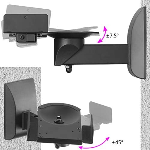 Suptek Dual Side Clamping Speaker Wall Mounts | Adjustable 25kg (2 Pack)