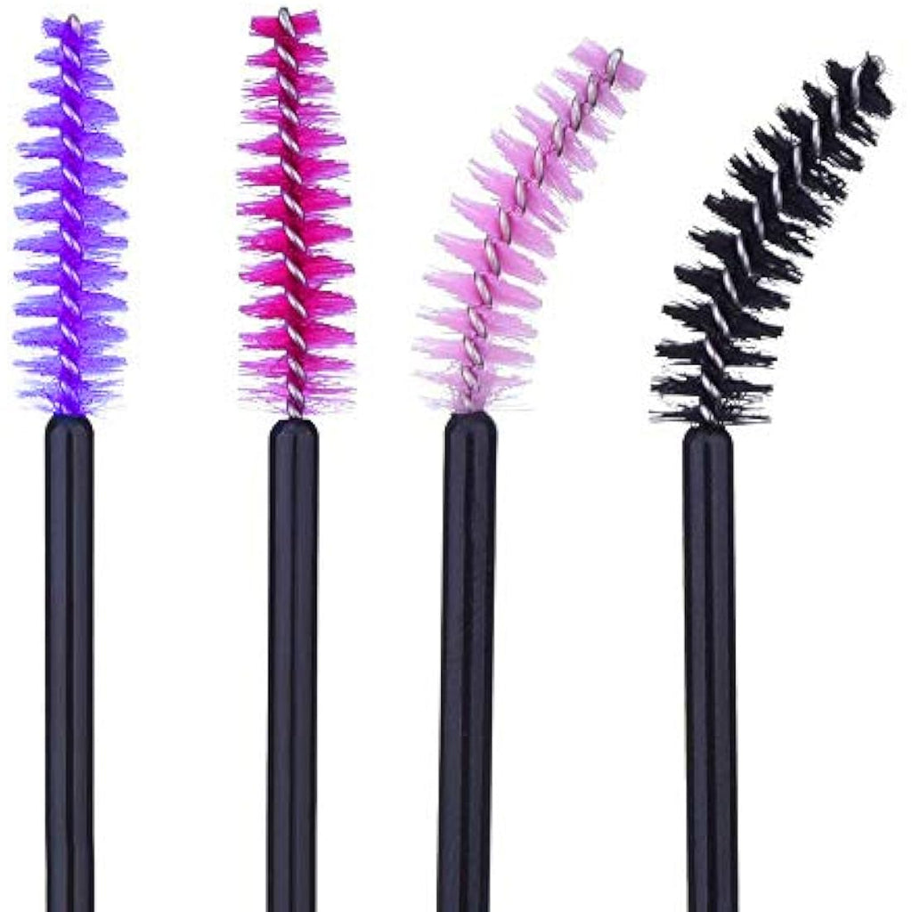Jolof Store Disposable Mascara Wands - 200pc Multi-colored Eyelash Brushes