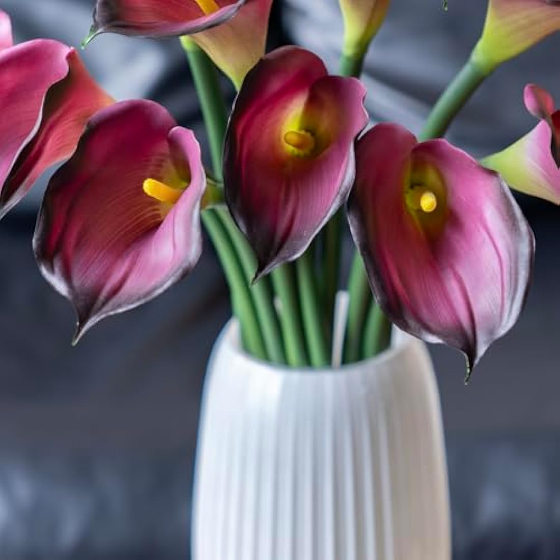 Jolof Store Real Touch Calla Lily Artificial Flowers - 5 Pcs Purple