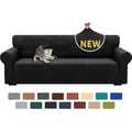 XINEAGE Stretch Sofa Cover – 4 Seater Jacquard Couch Slipcover, Black