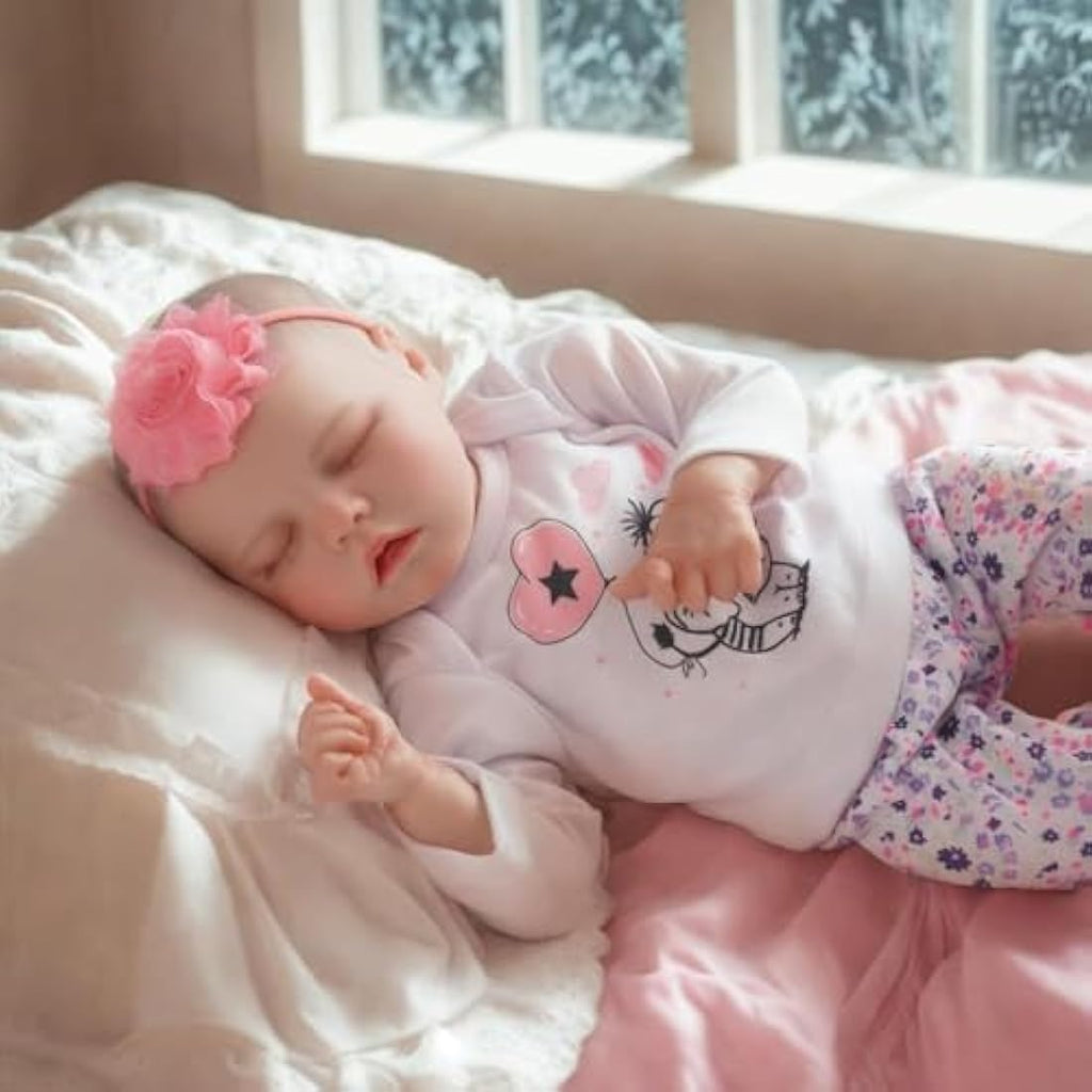 JIZHI Reborn Baby Doll – 17 Inch Realistic Full Body Silicone Vinyl Girl