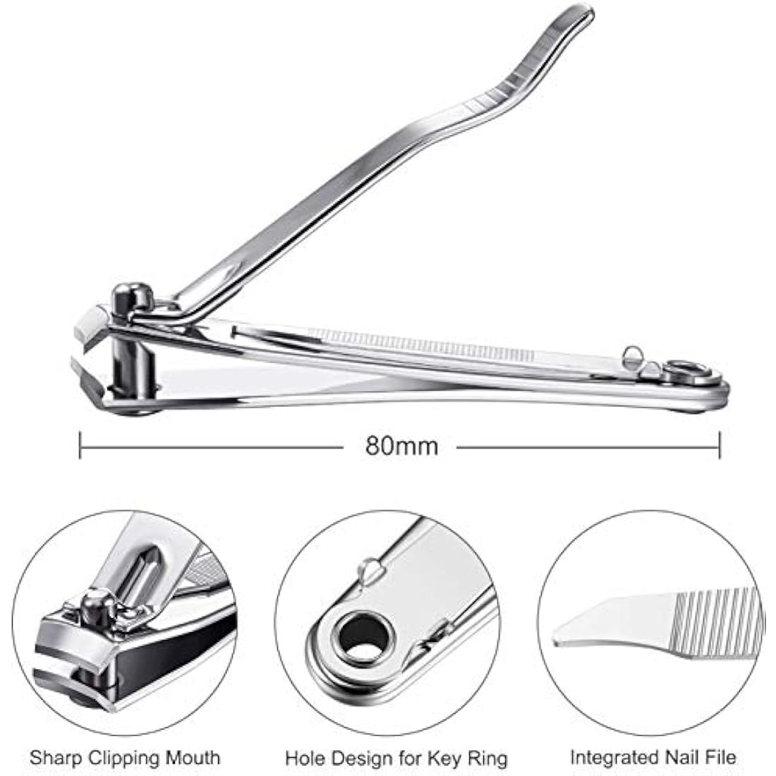 Walolo Heavy Duty Stainless Steel Nail Clipper for Men and Women