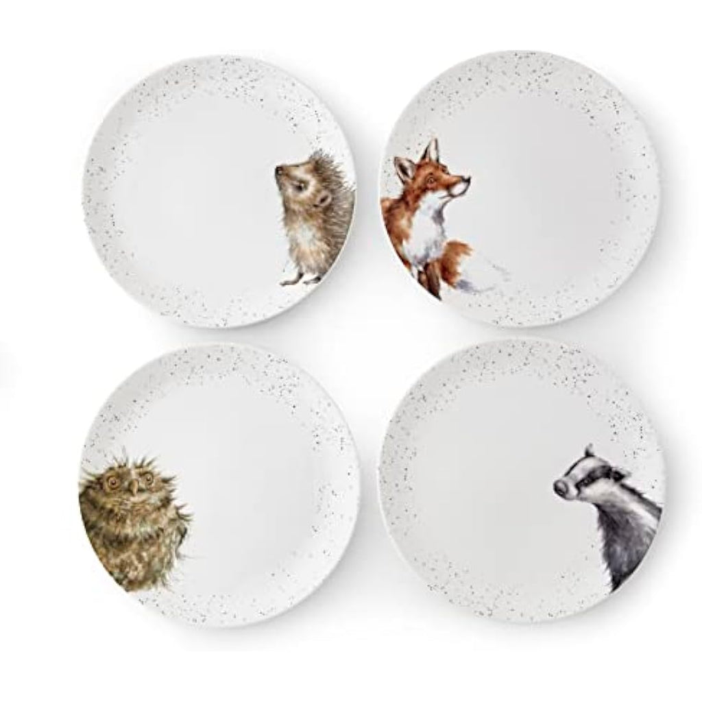 Wrendale Designs Bone China Animal Dinner Plates - Set of 4 (26cm)