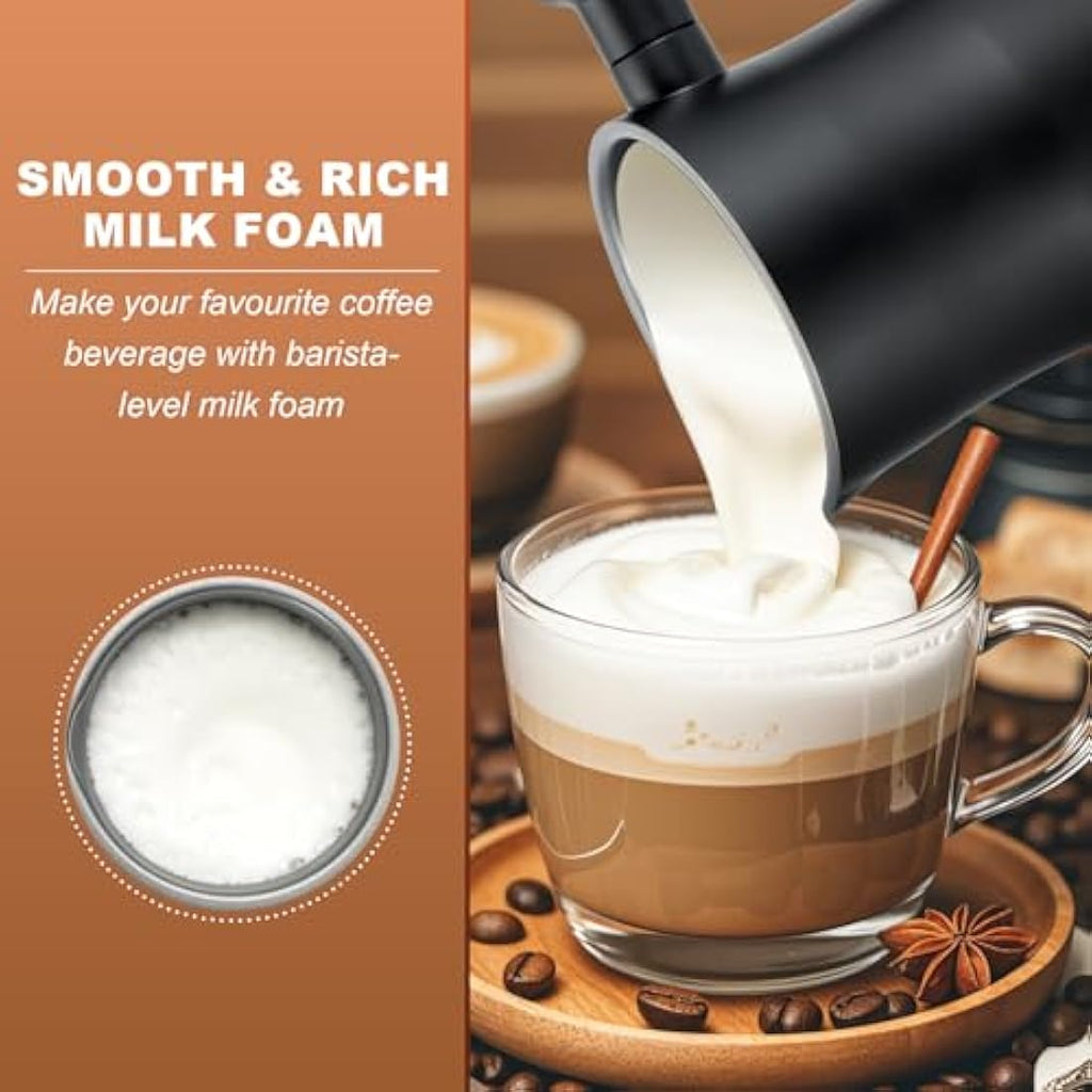 Qeelin 4-in-1 Electric Milk Frother | 350ml Stainless Steel Steamer