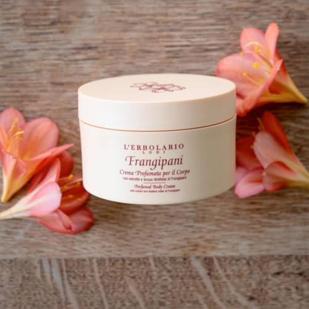 L'Erbolario Frangipani Perfumed Body Cream – Organic Coconut Oil, 6.7 oz