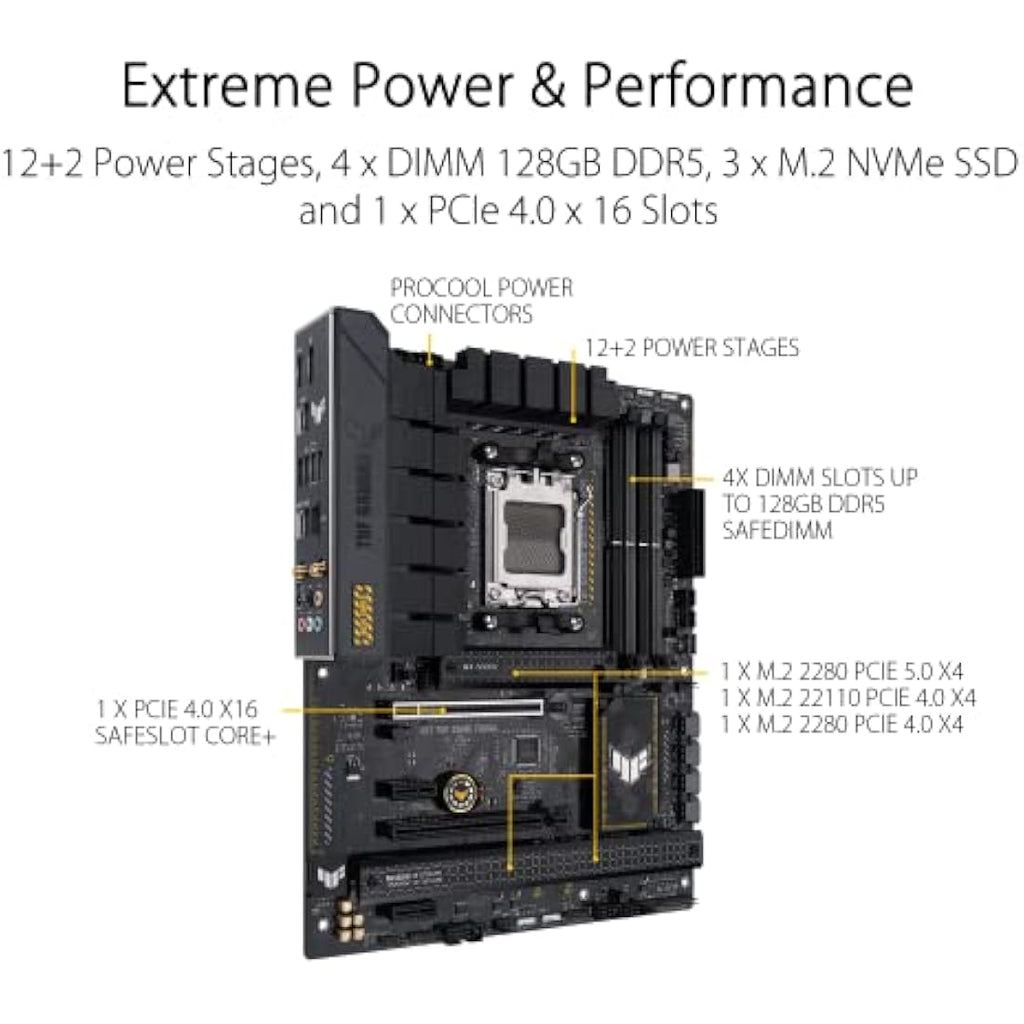 ASUS TUF Gaming B650-PLUS WIFI Motherboard – AMD AM5 Ryzen 7000 ATX