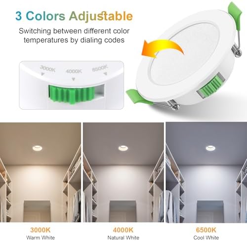 LED Downlights – 7W Dimmable IP44 Recessed Ceiling Lights 10 Pack