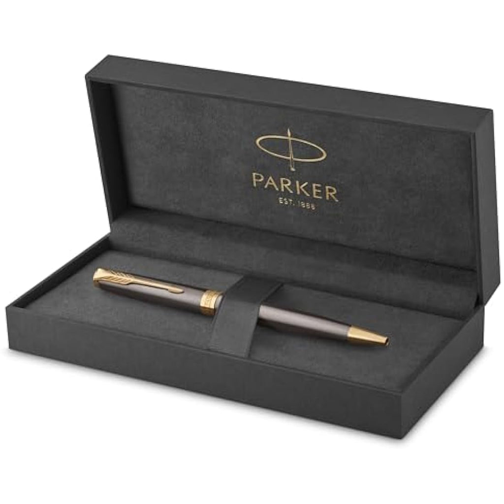 Parker Sonnet Ballpoint Pen – Grey Lacquer with Gold Trim, Medium Point