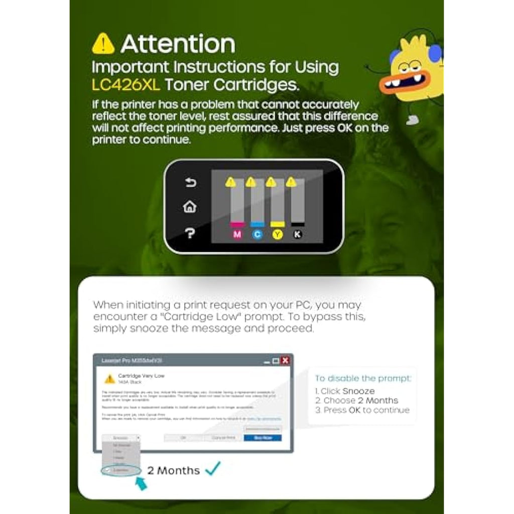 Timink LC426XL High-Yield Ink Cartridges for Brother MFC-J4340DW (4 Pack)