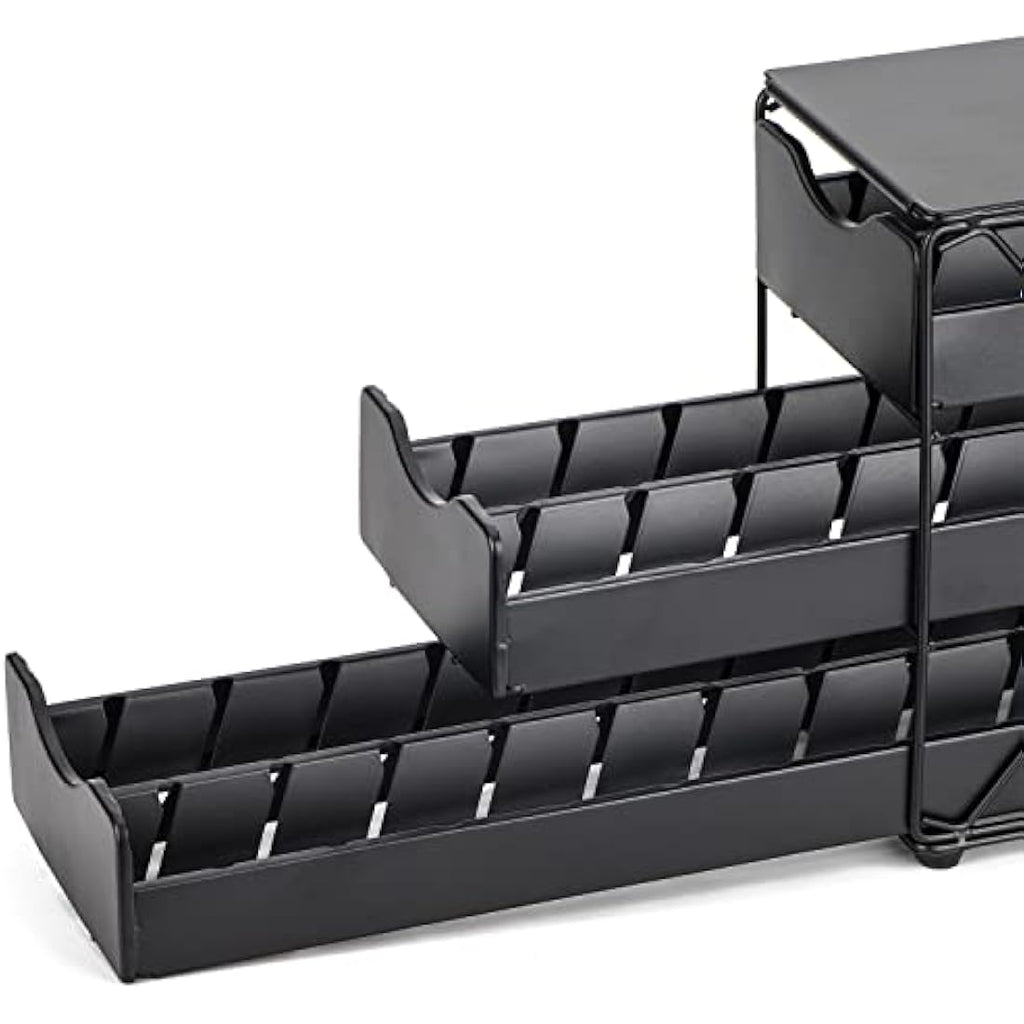 Bagoo Nespresso Vertuoline Pod Holder – 3 Tier Metal Coffee Capsule Drawer