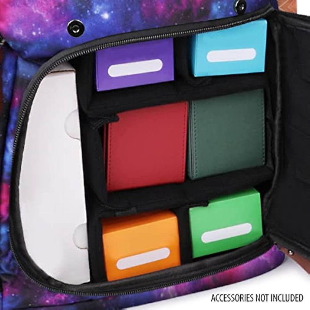 ENHANCE TCG Trading Card Storage Backpack - Deck Box & Playmat Holder, Galaxy