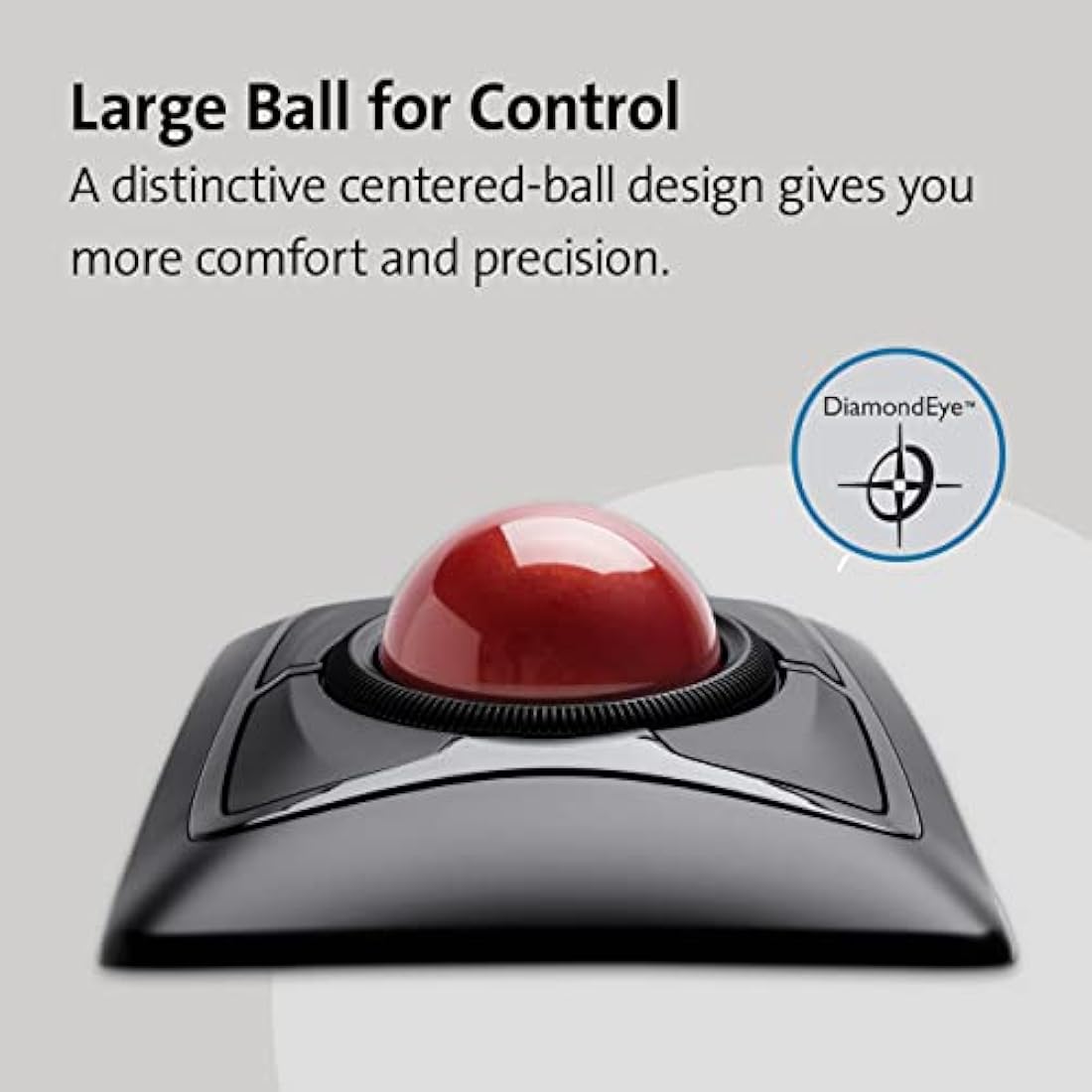 Kensington Expert Wireless Trackball Mouse – Ambidextrous Ergonomic Red