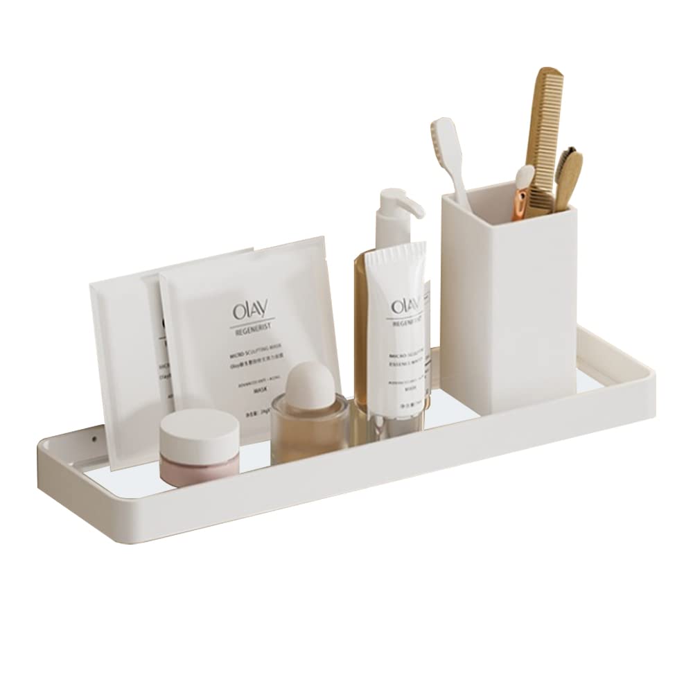 Biutimarden Bathroom Shelf Rectangular No Drilling Wall Mounted Tempered Glass Shower Caddy Space Aluminum Rustproof Storage Organizer for Bathroom - image 1