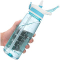 VENNERLI 800ml Tritan Sports Water Bottle with Straw and Time Marking