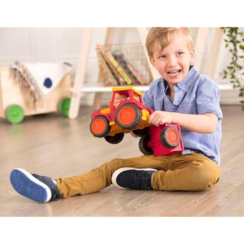 Wonder Wheels by Battat – Red Toy Tractor and Trailer for Toddlers
